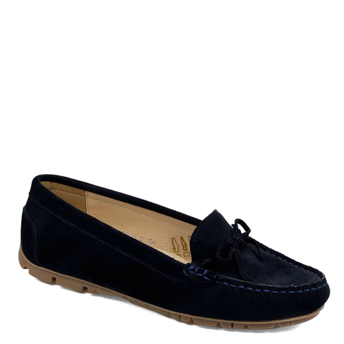 Granatowe welurowe mokasyny damskie skórzane Baldaccini 1796000-66