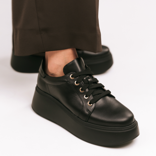 Czarne skórzane sneakersy Baldaccini 19150-r10