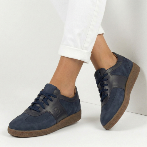 Granatowe zamszowe skórzane sneakersy Baldaccini 20266-30