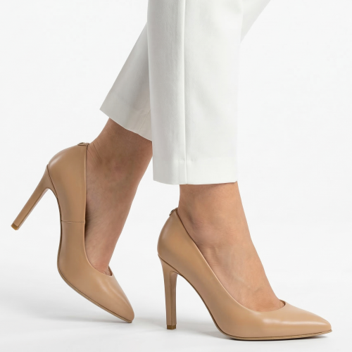 Biszkoptowe skórzane szpilki Baldaccini 14805-53