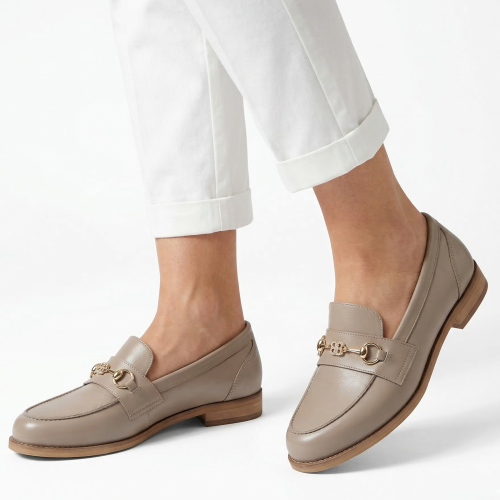 Beżowe skórzane mokasyny półbuty Baldaccini 19945-79