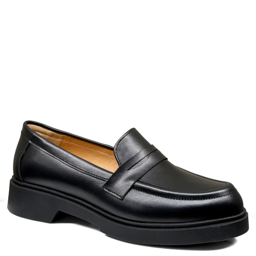 Czarne licowe loafersy mokasyny damskie skórzane Baldaccini 1967010-195  (1)