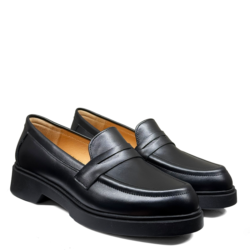 Czarne licowe mokasyny damskie skórzane Baldaccini 4