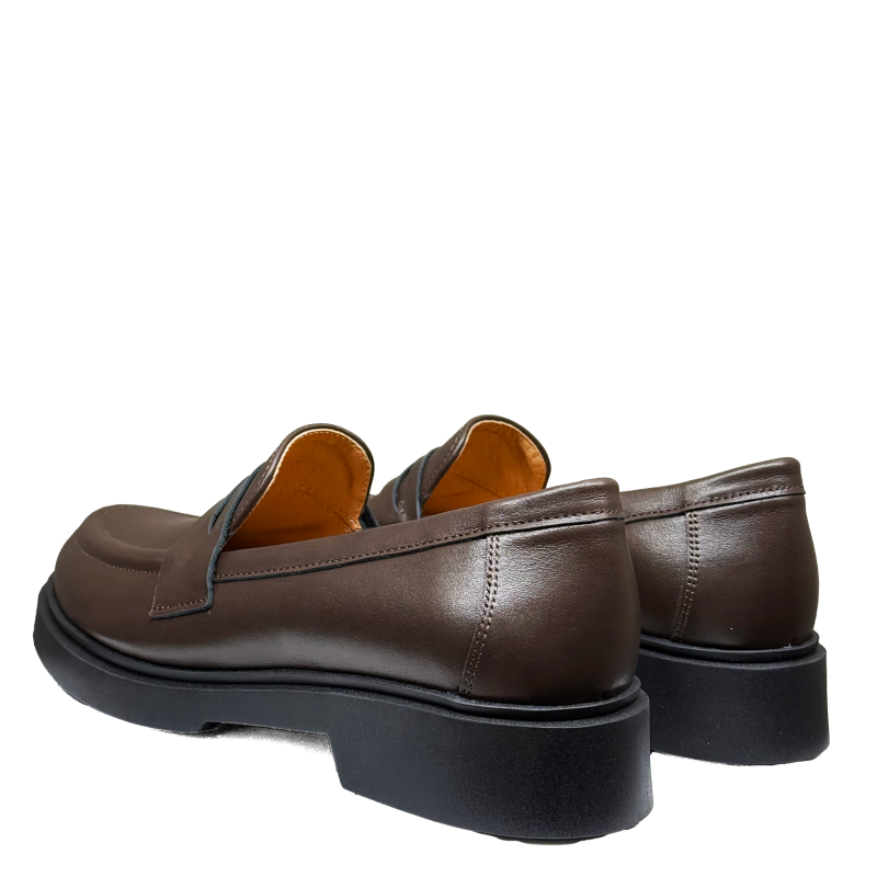 Brązowe czekoladowe mokasyny damskie skórzane Baldaccini 5