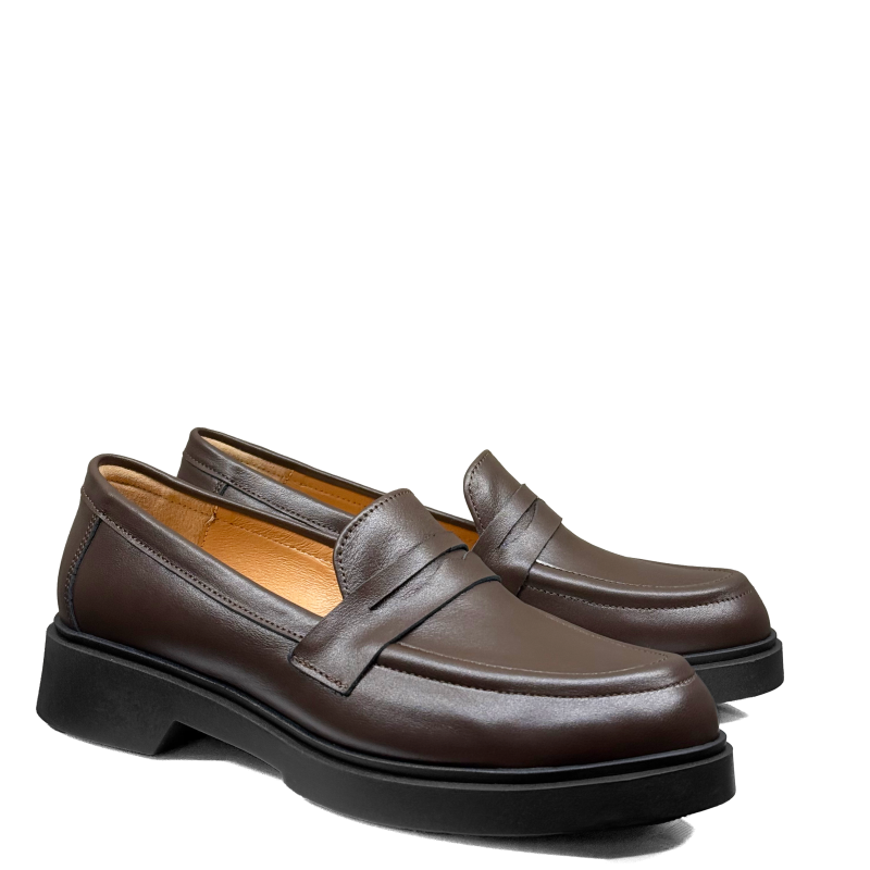 Brązowe czekoladowe mokasyny damskie skórzane Baldaccini 4