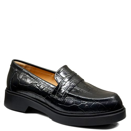 Czarne loafersy mokasyny damskie skórzane Baldaccini 1967010-99