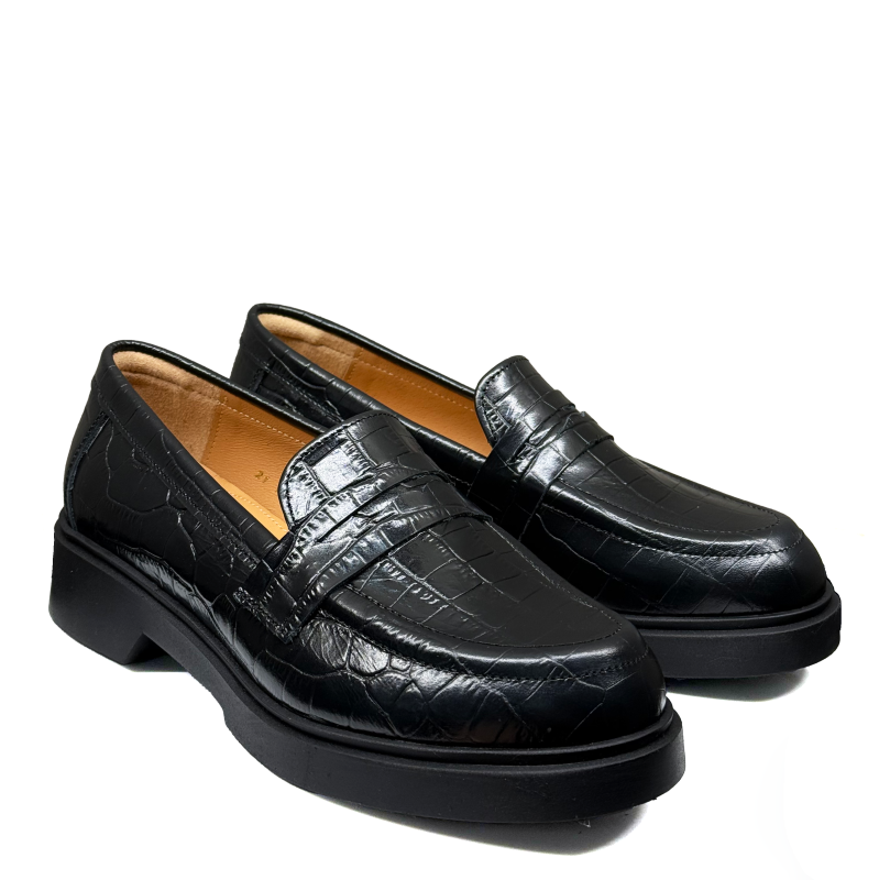 Czarne mokasyny damskie skórzane Baldaccini 3