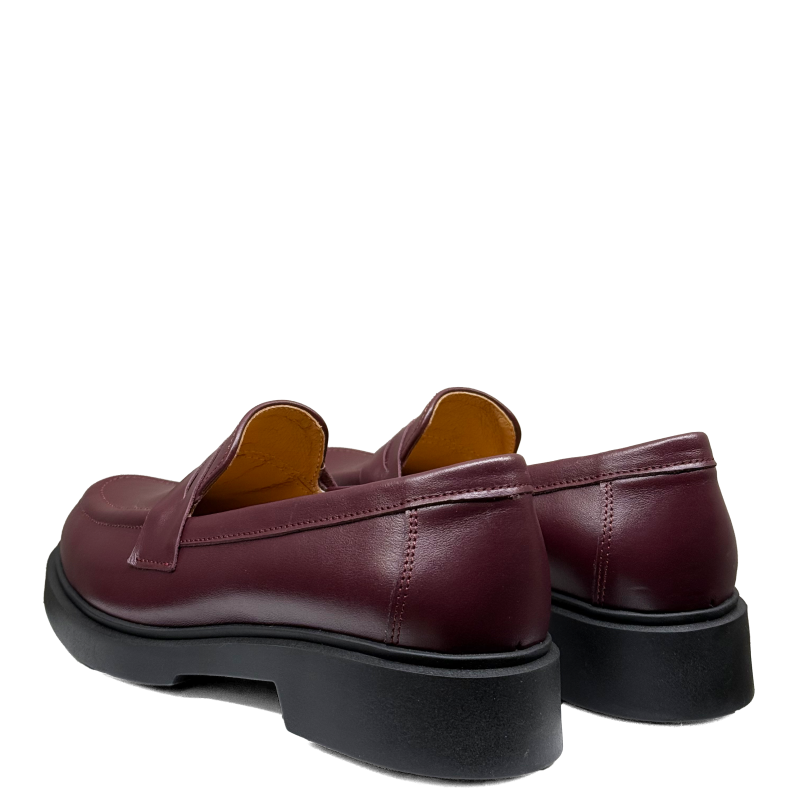 Bordowe licowe mokasyny damskie skórzane Baldaccini 5