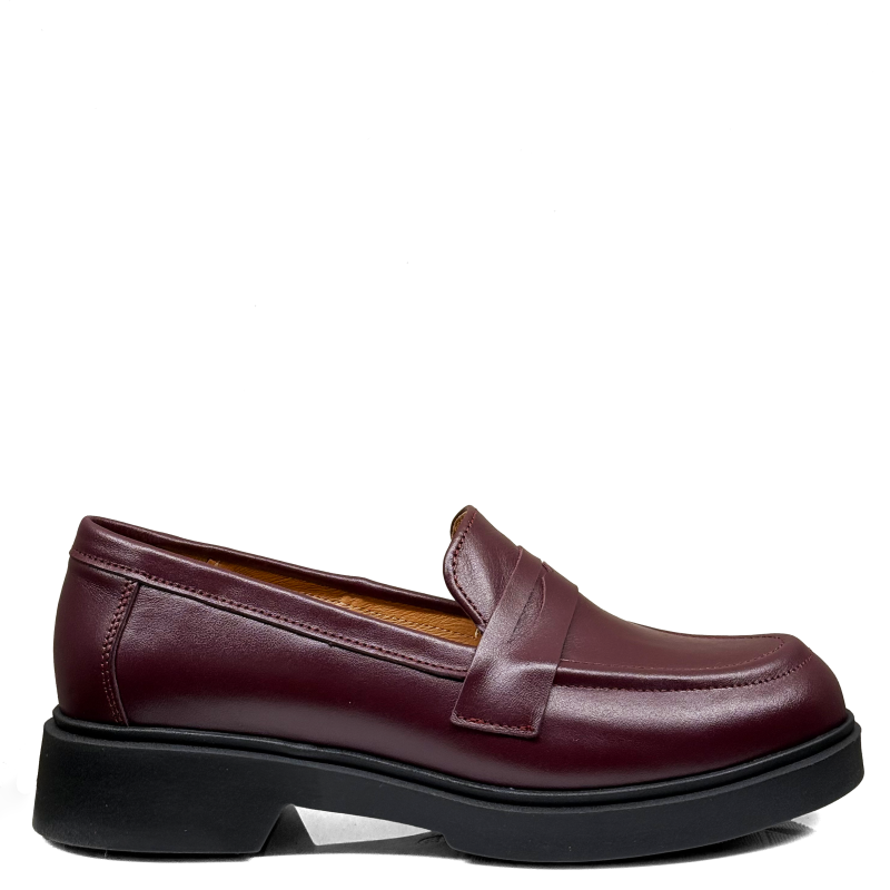 Bordowe licowe mokasyny damskie skórzane Baldaccini 3
