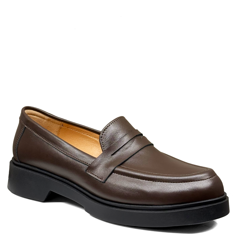 Brązowe czekoladowe mokasyny damskie skórzane Baldaccini 1