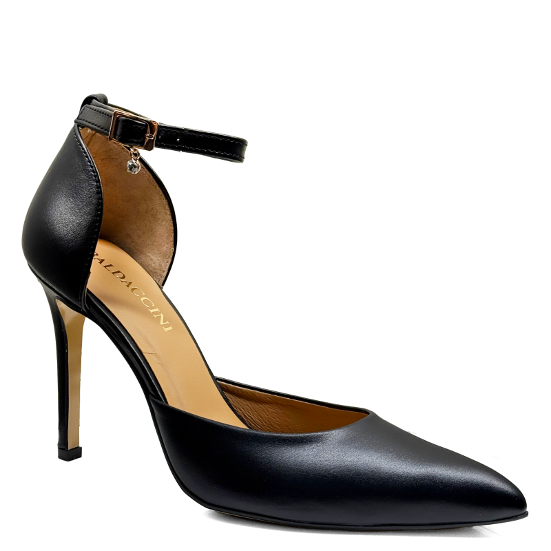 Czarne skórzane czółenka letnie Baldaccini 3