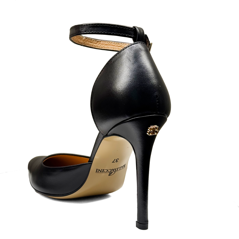 Czarne skórzane czółenka letnie Baldaccini 5