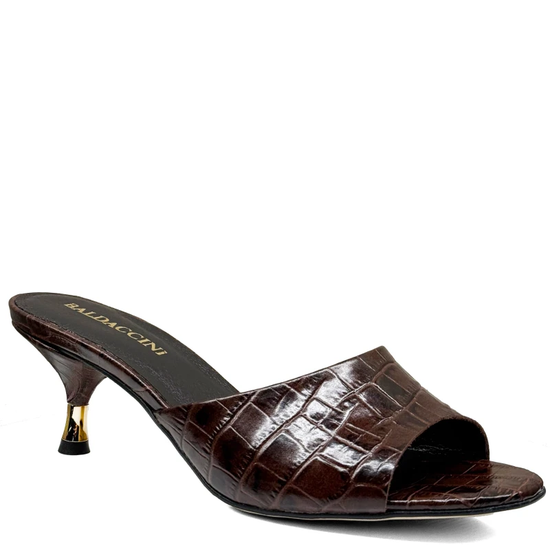 Brązowe skórzane klapki Baldaccini 2