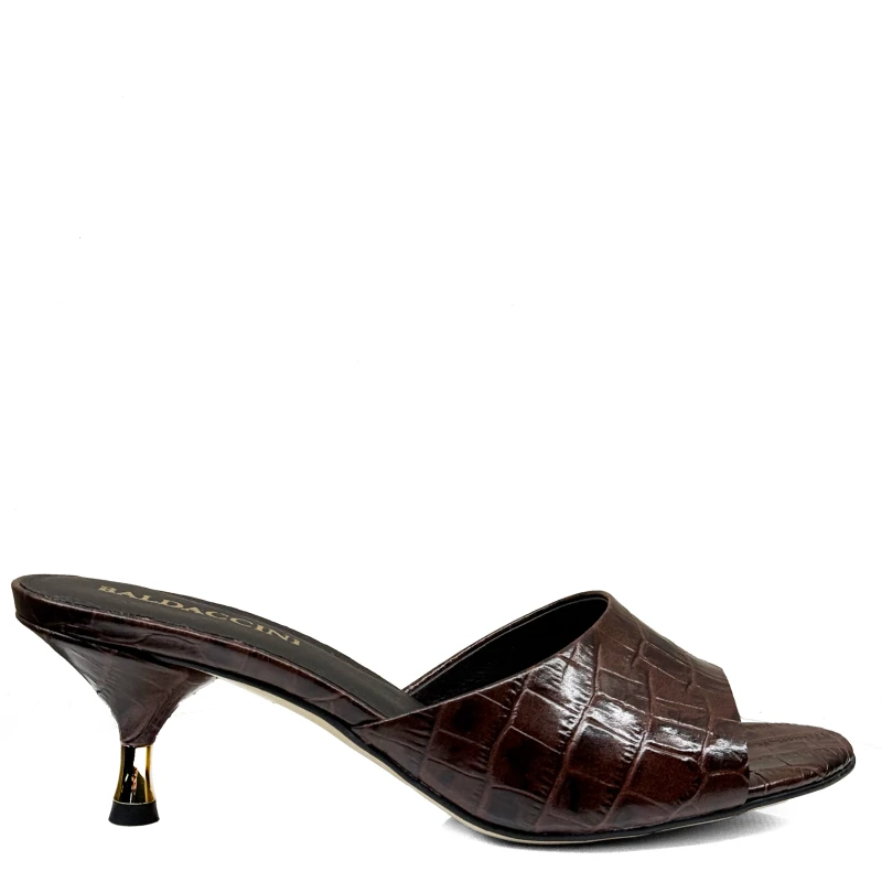 Brązowe skórzane klapki Baldaccini 3