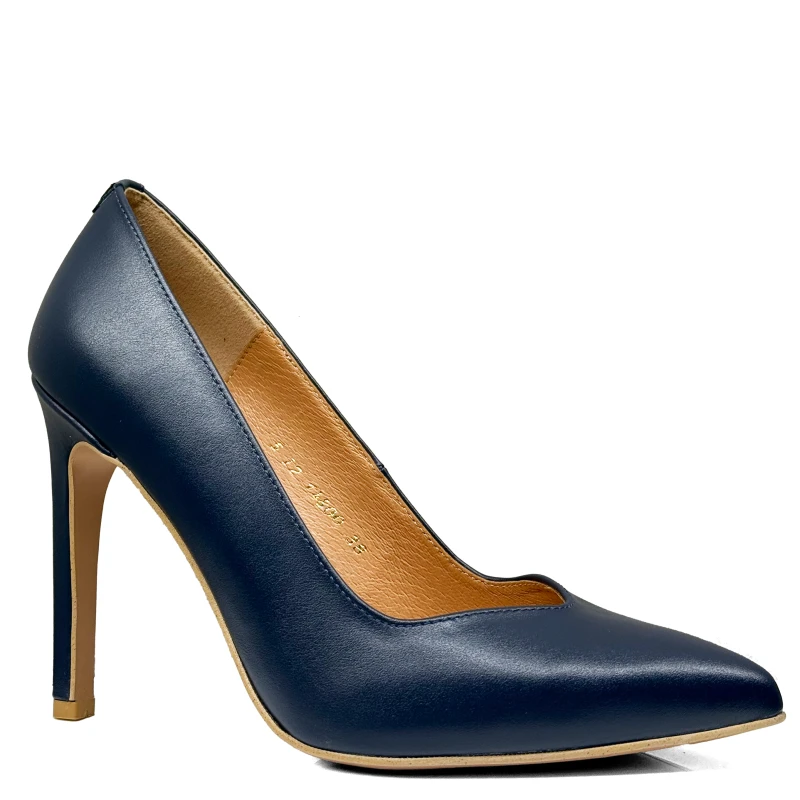 Granatowe skórzane szpilki Baldaccini 2