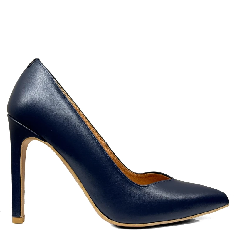 Granatowe skórzane szpilki Baldaccini 3