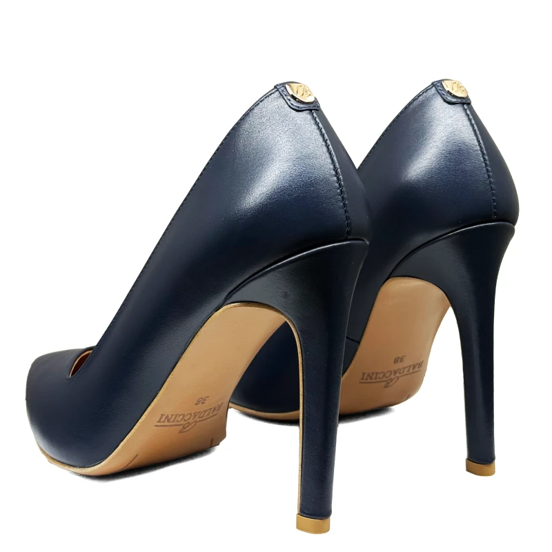 Granatowe skórzane szpilki Baldaccini 5