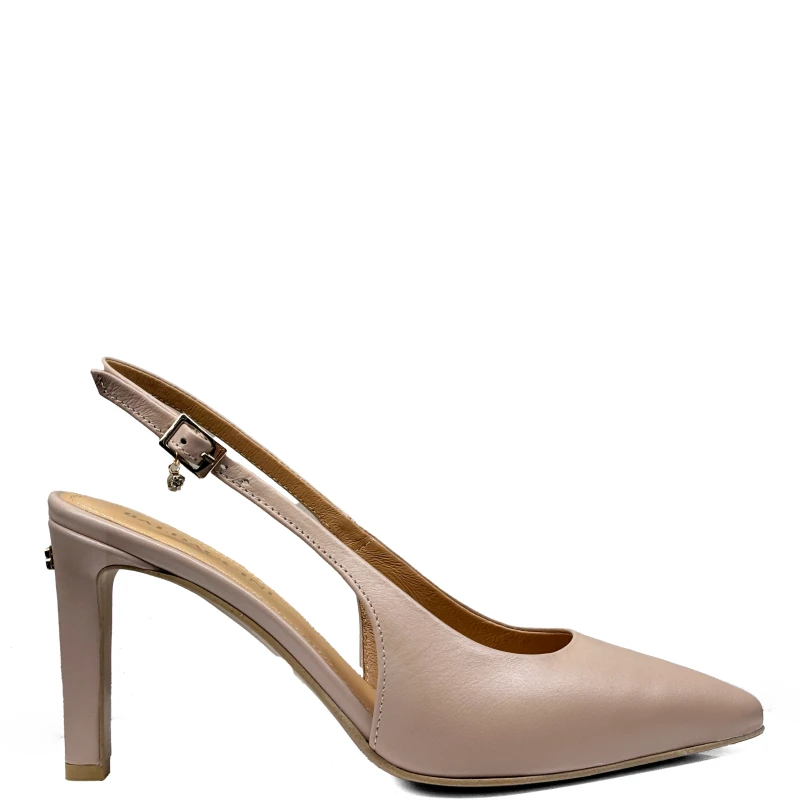 Beżowe cieliste skórzane czółenka z odkrytą piętą Baldaccini 20710 3