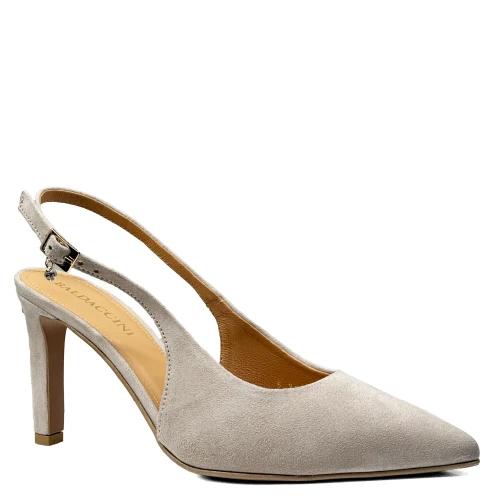 Beżowe zamszowe czółenka z odkrytą piętą Baldaccini 20710 -62