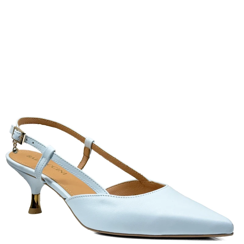 Błękitne baby blue czółenka na niskim obcasie slingback1
