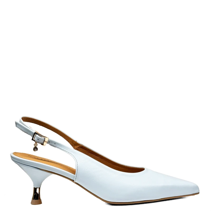 Błękitne baby blue czółenka na niskim obcasie slingback2