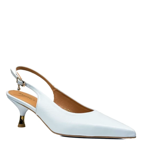 Błękitne baby blue czółenka na niskim obcasie slingback  20765-333 