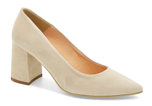 Skórzane czółenka w kolorze beżowym 1041000-41