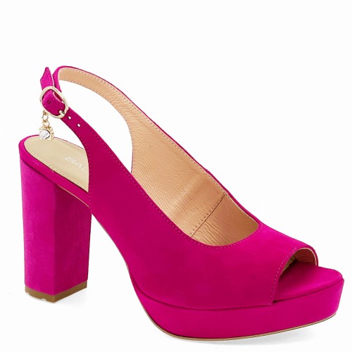 Różowe Fuksjowe sandały na platformie Baldaccini 17770-17