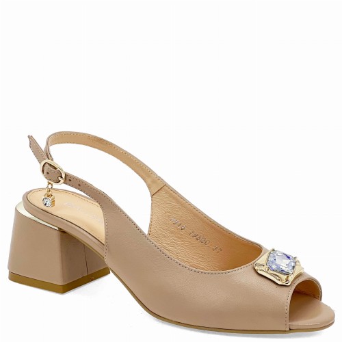 Cieliste beżowe sandały na słupku z ozdobą Baldaccini 1932000-y79