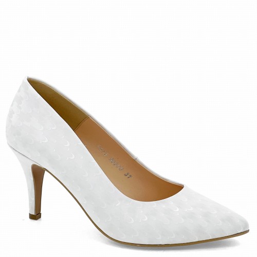 Białe czółenka na niskim obcasie Baldaccini 90300-85