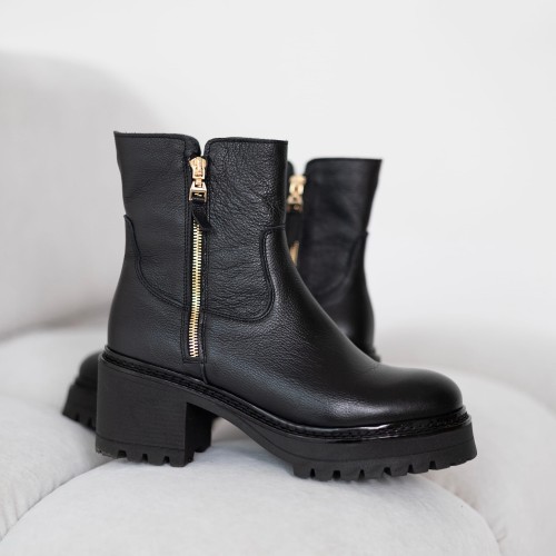 Czarne ocieplane botki skóra naturalna Baldaccini 1974500-74