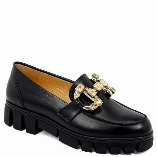 Czarne skórzane mokasyny damskie Baldaccini 1927000-19