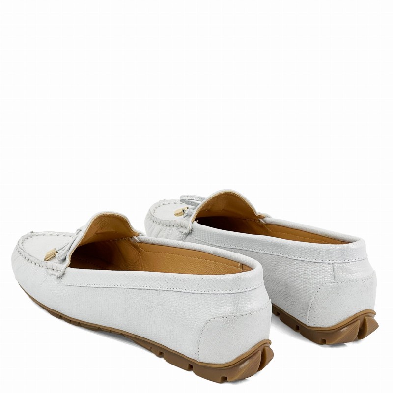 Srebrno -Białe mokasyny skóra naturalna Baldaccini  4
