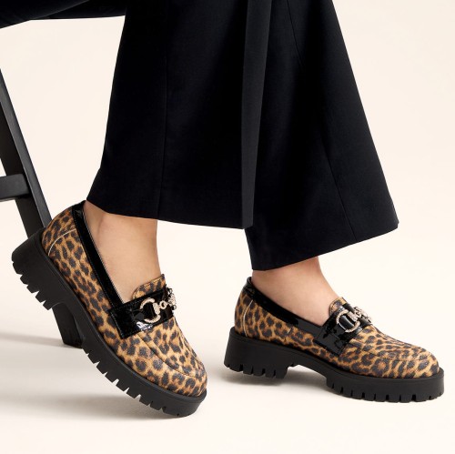 Panterkowe mokasyny skórzane Baldaccini 20080