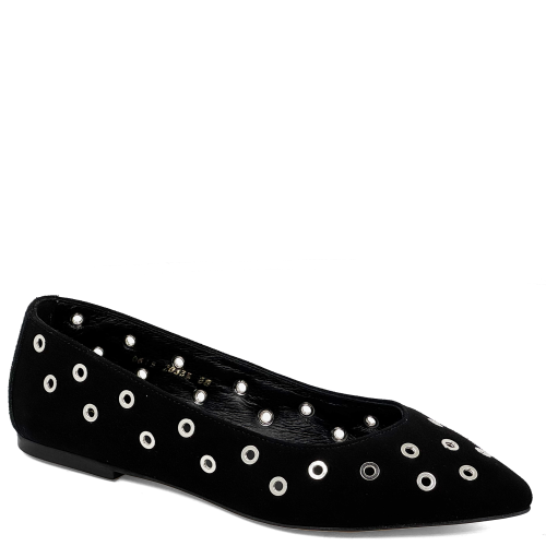 Czarne baleriny z oczkami Baldaccini 20335 -19