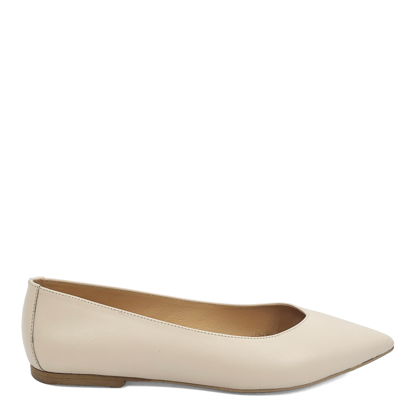 beżowe skórzane baleriny w szpic  (2).png