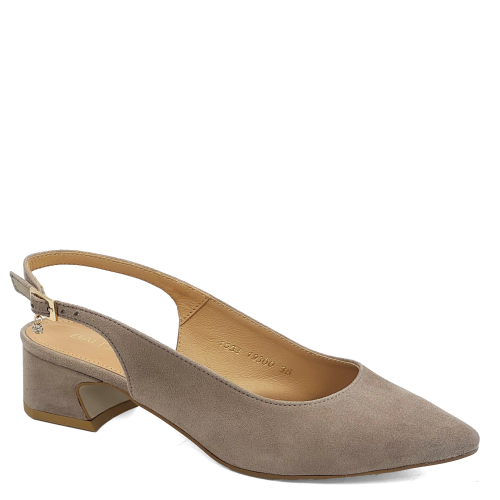 Szare zamszowe czółenka z odkrytą piętą Baldaccini 19300-55