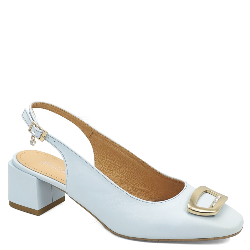 Niebieskie czółenka na niskim obcasie z ozdobą Baldaccini 15399 -55